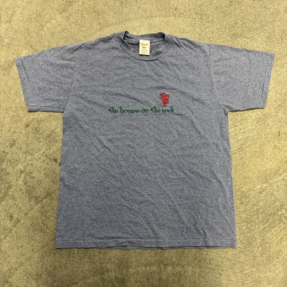 Vintage The House On The Rock Book T-Shirt Blue Short Sleeve Sherry's Cotton M